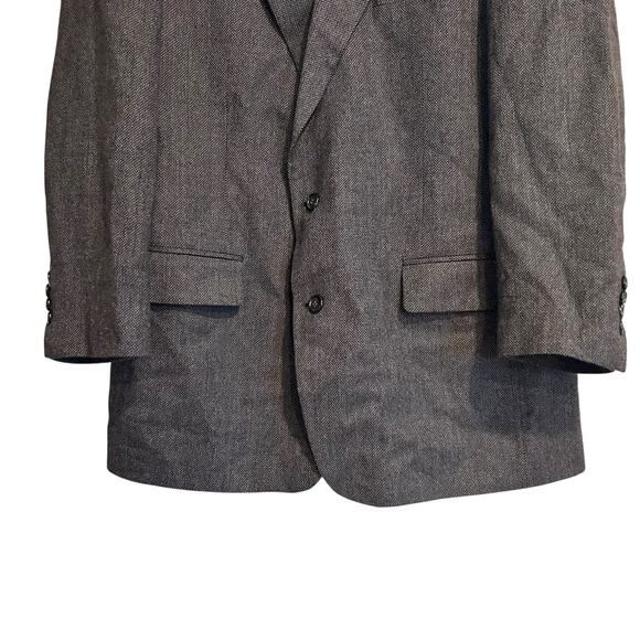 Vintage Brooks Brothers Jacket 42R Gray Herringbone Tweed Wool Blazer Sport Coat - Picture 7 of 16